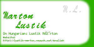 marton lustik business card